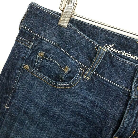 American Eagle Artist Bootcut Stepped On Hem Low Rise Jeans Size 8 Short Y2K - Picture 3 of 11